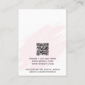 Modern Watercolor Pink Jewelry Display Card Visitenkarte (Rückseite)