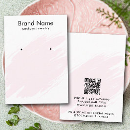 Modern Watercolor Pink Jewelry Display Card Visitenkarte