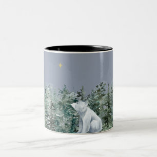 Modern Watercolor Polar Bear Christmas Tassen Cup