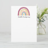 Modern Watercolor Rainbow Stationer Note Card Dankeskarte (Stehend Vorderseite)