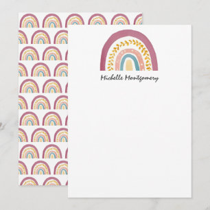 Modern Watercolor Rainbow Stationer Note Card Dankeskarte