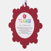 Modern Watercolor Rainbow Teacher Thank You Ornament Karte (Linke Ecke)