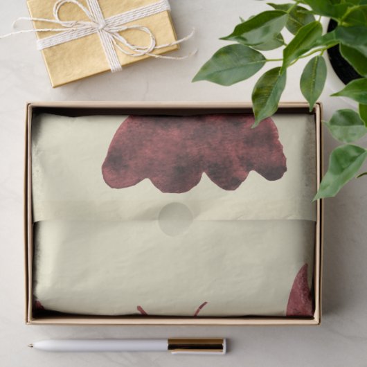 Modern Watercolor Red Cream Hummer Muster Seidenpapier (Geschenk)