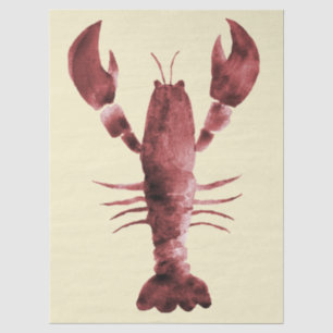 Modern Watercolor Red Cream Hummer Muster Seidenpapier