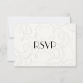 Modern Watercolor Red Poppy Poppies Wirbel Black RSVP Karte (Rückseite)