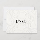 Modern Watercolor Red Poppy Poppies Wirbel Black RSVP Karte (Rückseite)