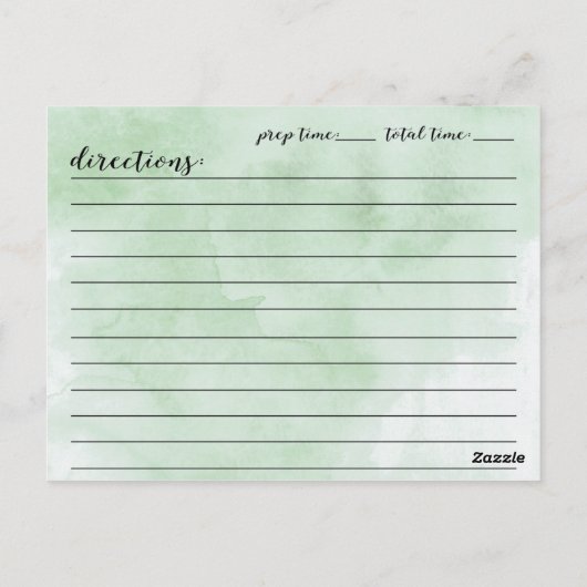 Modern Watercolor Script Brautparty Rezept Card Postkarte (Rückseite)