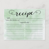 Modern Watercolor Script Brautparty Rezept Card Postkarte (Vorderseite)
