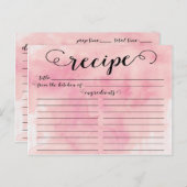 Modern Watercolor Script Brautparty Rezept Card Postkarte (Vorne/Hinten)