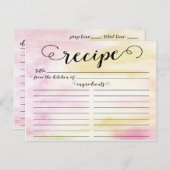 Modern Watercolor Script Brautparty Rezept Card Postkarte (Vorne/Hinten)