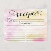 Modern Watercolor Script Brautparty Rezept Card Postkarte (Vorderseite)