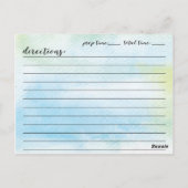 Modern Watercolor Script Brautparty Rezept Card Postkarte (Rückseite)