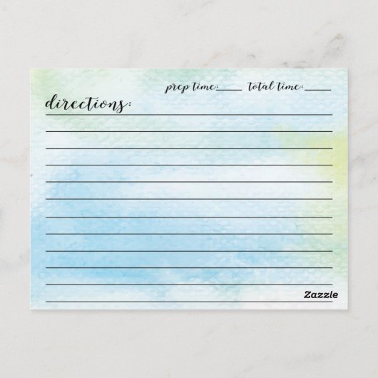 Modern Watercolor Script Brautparty Rezept Card Postkarte (Rückseite)