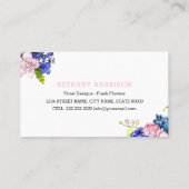 Modern Watercolor Signature Script Florist Visitenkarte (Rückseite)