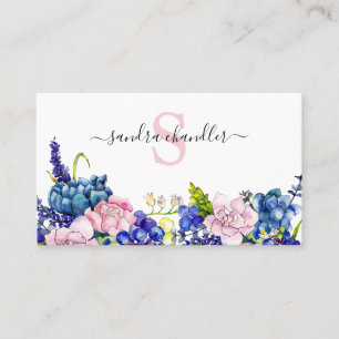 Modern Watercolor Signature Script Florist Visitenkarte