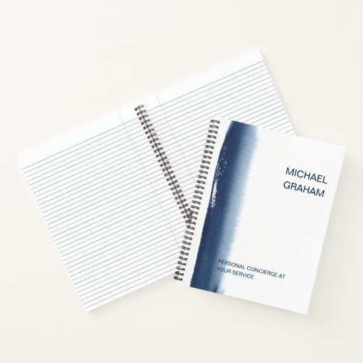 Modern Watercolor Simple Business Navy Blue Notizblock (Innenseite)