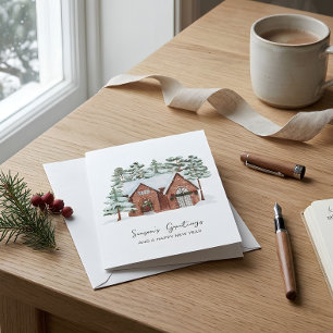 Modern Watercolor Skandinavien Pine Tree Weihnacht Karte