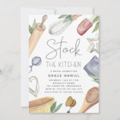 Modern Watercolor Stock The Kitchen Bridal Shower Einladung (Vorderseite)