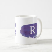 Modern Watercolor Swash Monogram Kaffeetasse (VorderseiteRechts)