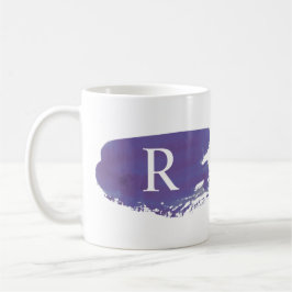 Modern Watercolor Swash Monogram Kaffeetasse