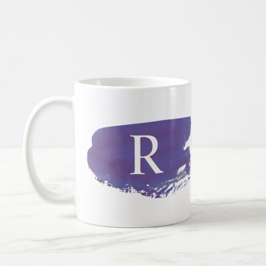 Modern Watercolor Swash Monogram Kaffeetasse (Links)