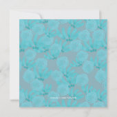 Modern Watercolor Teal Blue Floral Design Wedding Einladung (Rückseite)