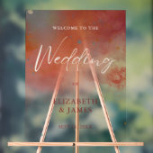 Modern Watercolor Terracotta Boho Wedding Willkomm Acrylschild (Neutral)