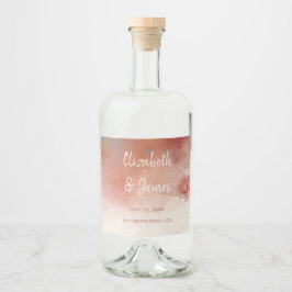 Modern Watercolor Terracotta Desert Boho Wedding Alkoholflaschenetikett