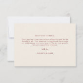 Modern Watercolor Terracotta Desert Boho Wedding Dankeskarte (Rückseite)