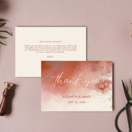 Modern Watercolor Terracotta Desert Boho Wedding Dankeskarte
