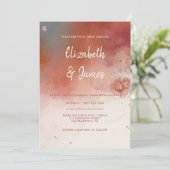 Modern Watercolor Terracotta Desert Boho Wedding Einladung (Stehend Vorderseite)