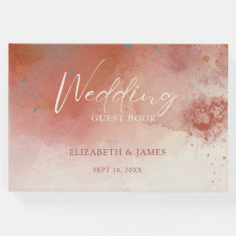 Modern Watercolor Terracotta Desert Boho Wedding Gästebuch