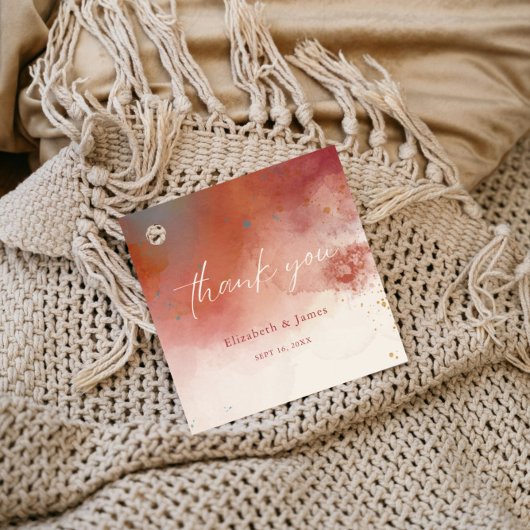 Modern Watercolor Terracotta Desert Boho Wedding Geschenkanhänger