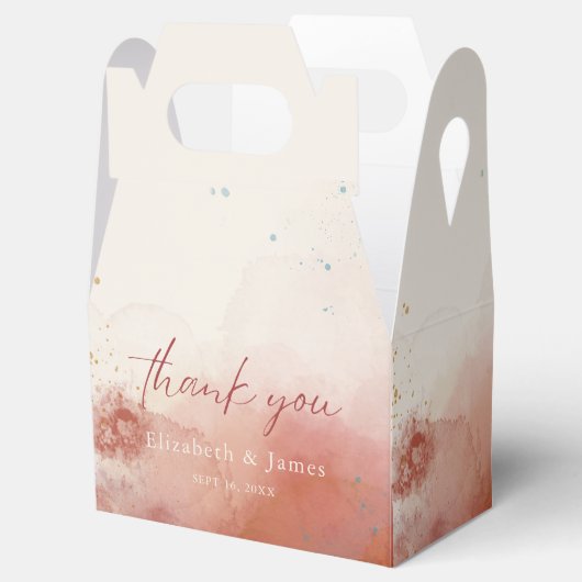 Modern Watercolor Terracotta Desert Boho Wedding Geschenkschachtel (Geöffnet)