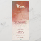 Modern Watercolor Terracotta Desert Boho Wedding Menükarte (Vorderseite)