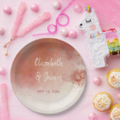 Modern Watercolor Terracotta Desert Boho Wedding Pappteller (Party)