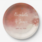 Modern Watercolor Terracotta Desert Boho Wedding Pappteller (Vorderseite)