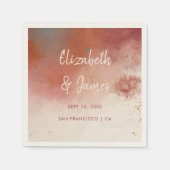 Modern Watercolor Terracotta Desert Boho Wedding Serviette (Vorderseite)