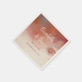 Modern Watercolor Terracotta Desert Boho Wedding Serviette (Ecke)