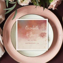 Modern Watercolor Terracotta Desert Boho Wedding Serviette