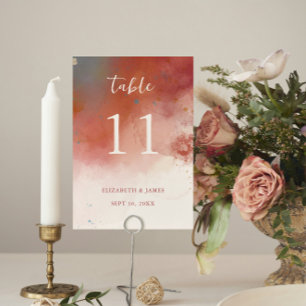 Modern Watercolor Terracotta Desert Boho Wedding Tischnummer