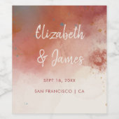 Modern Watercolor Terracotta Desert Boho Wedding Weinetikett (Einzelnes Label)
