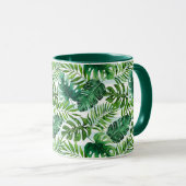 Modern Watercolor Tropical Blätter Muster Tasse (VorderseiteRechts)