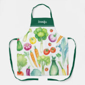 Modern watercolor vegetables pattern personalized schürze (Vorderseite)