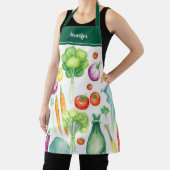Modern watercolor vegetables pattern personalized schürze (InSitu)