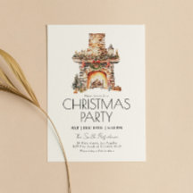 Modern Watercolor Weihnachten Party Einladung