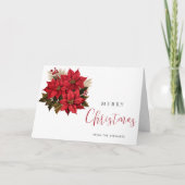 Modern Watercolor Weihnachten Weihnachten Roter Bl Karte (Vorderseite)