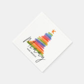 Modern Watercolor Weihnachtsbaum Napkins Serviette (Ecke)