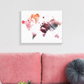 Modern Watercolor Weltkarte Leinwanddruck (Insitu (Wohnzimmer))