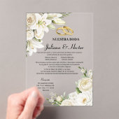 Modern Watercolor White Gold Floral Wedding  Acryleinladungen (Insitu (Handheld))